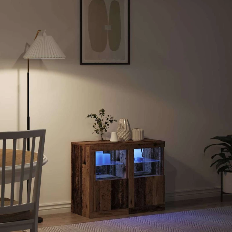 vidaXL Βοηθητικό ντουλάπι 2 pcs Παλαιό ξύλο 41 x 37 x 67 εκ