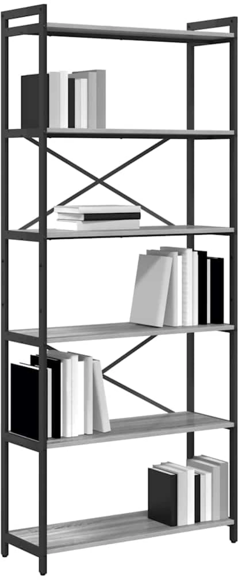vidaXL Βιβλιοθήκη Γκρι sonoma 80 x 30 x 188 εκ Επεξεργασμένο ξύλο