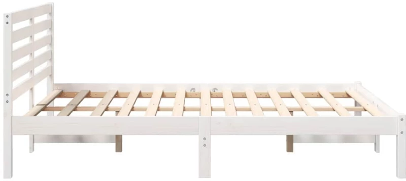 vidaXL Σκελετός Κρεβατιού Λευκό 135 x 190 cm Μασίφ ξύλο πεύκου