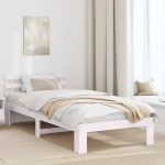 vidaXL Σκελετός Κρεβατιού Λευκό 75 x 190 cm Μασίφ ξύλο πεύκου