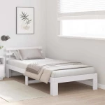 vidaXL Σκελετός Κρεβατιού Λευκό 75 x 190 cm Μασίφ ξύλο πεύκου