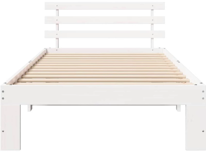 vidaXL Σκελετός Κρεβατιού Λευκό 75 x 190 cm Μασίφ ξύλο πεύκου