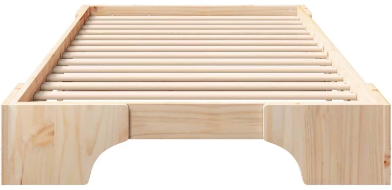 vidaXL Κρεβάτι δαπέδου Καφέ 90 x 210 cm Μασίφ ξύλο πεύκου