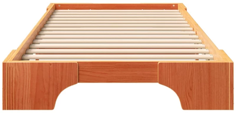 vidaXL Κρεβάτι δαπέδου με αποθήκευση Καφέ 80 x 220 cm ξύλο