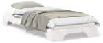 vidaXL Κρεβάτι δαπέδου Λευκό 100 x 220 cm Μασίφ ξύλο πεύκου