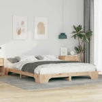 vidaXL Κρεβάτι δαπέδου Καφέ 160 x 220 cm Μασίφ ξύλο πεύκου