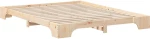vidaXL Κρεβάτι δαπέδου Καφέ 160 x 220 cm Μασίφ ξύλο πεύκου