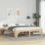 vidaXL Κρεβάτι δαπέδου Καφέ 200 x 200 cm Μασίφ ξύλο πεύκου