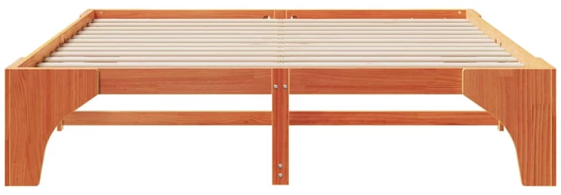 vidaXL Κρεβάτι δαπέδου Καφέ 180 x 200 cm Μασίφ ξύλο πεύκου