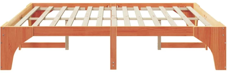vidaXL Κρεβάτι δαπέδου Καφέ 180 x 200 cm Μασίφ ξύλο πεύκου