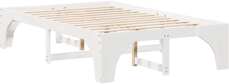 vidaXL Κρεβάτι δαπέδου Λευκό 120 x 190 cm Μασίφ ξύλο πεύκου
