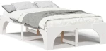 vidaXL Κρεβάτι δαπέδου Λευκό 120 x 190 cm Μασίφ ξύλο πεύκου