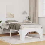 vidaXL Κρεβάτι δαπέδου Λευκό 75 x 190 cm Μασίφ ξύλο πεύκου