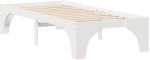 vidaXL Κρεβάτι δαπέδου Λευκό 75 x 190 cm Μασίφ ξύλο πεύκου