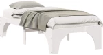 vidaXL Κρεβάτι δαπέδου Λευκό 75 x 190 cm Μασίφ ξύλο πεύκου