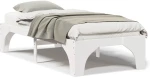 vidaXL Κρεβάτι δαπέδου Λευκό 75 x 190 cm Μασίφ ξύλο πεύκου