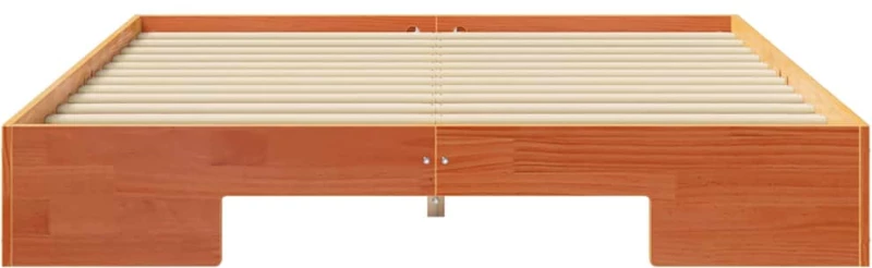vidaXL Κρεβάτι δαπέδου Καφέ 160 x 200 cm Μασίφ ξύλο πεύκου