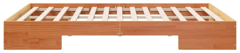 vidaXL Κρεβάτι δαπέδου Καφέ 160 x 200 cm Μασίφ ξύλο πεύκου