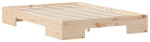 vidaXL Κρεβάτι δαπέδου Καφέ 140 x 190 cm Μασίφ ξύλο πεύκου