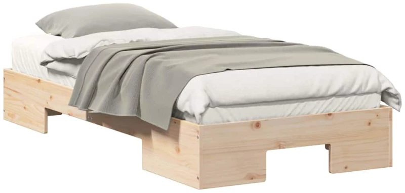 vidaXL Κρεβάτι δαπέδου Καφέ 80 x 200 cm Μασίφ ξύλο πεύκου