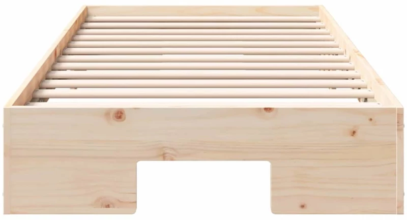 vidaXL Κρεβάτι δαπέδου Καφέ 80 x 200 cm Μασίφ ξύλο πεύκου