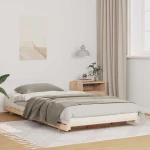 vidaXL Κρεβάτι δαπέδου Καφέ 100 x 220 cm Μασίφ ξύλο πεύκου