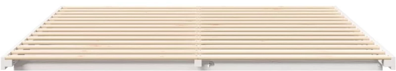 vidaXL Κρεβάτι δαπέδου Λευκό 180 x 220 εκ. Μασίφ ξύλο πεύκου