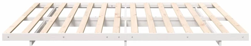 vidaXL Κρεβάτι δαπέδου Λευκό 180 x 220 εκ. Μασίφ ξύλο πεύκου