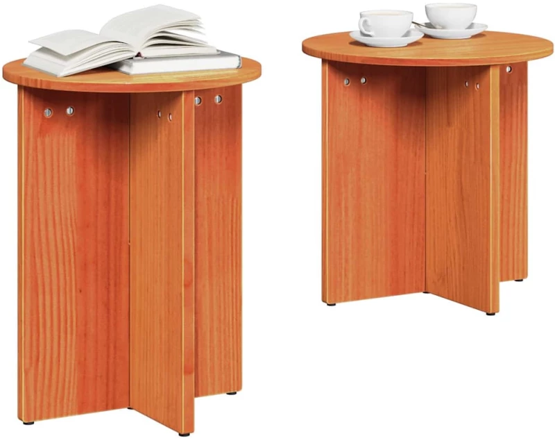 vidaXL Τραπεζάκι σαλονιού 2 pcs Καφέ κεριού 41.5 x 41.5 x 41 εκ