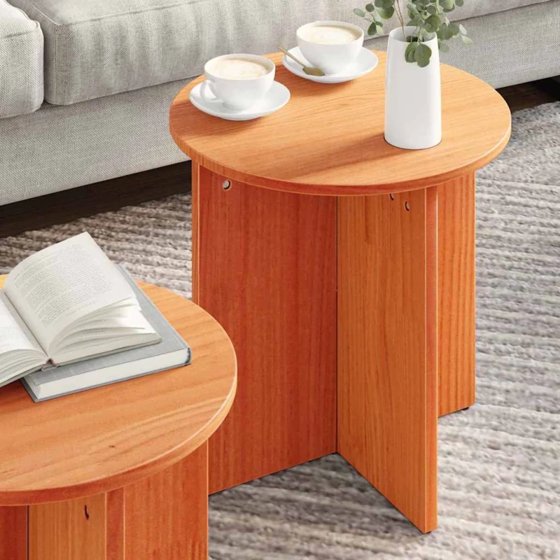 vidaXL Τραπεζάκι σαλονιού 2 pcs Καφέ κεριού 41.5 x 41.5 x 41 εκ