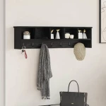 vidaXL Τοίχου Κρεμάστρα Μαύρη δρυς 100 x 16 x 26 εκ Επεξεργασμένο ξύλο