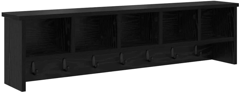 vidaXL Τοίχου Κρεμάστρα Μαύρη δρυς 100 x 16 x 26 εκ Επεξεργασμένο ξύλο