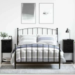 vidaXL Κομοδίνο 2 pcs Μαύρη δρυς 32 x 42 x 70 εκ Επεξεργασμένο ξύλο