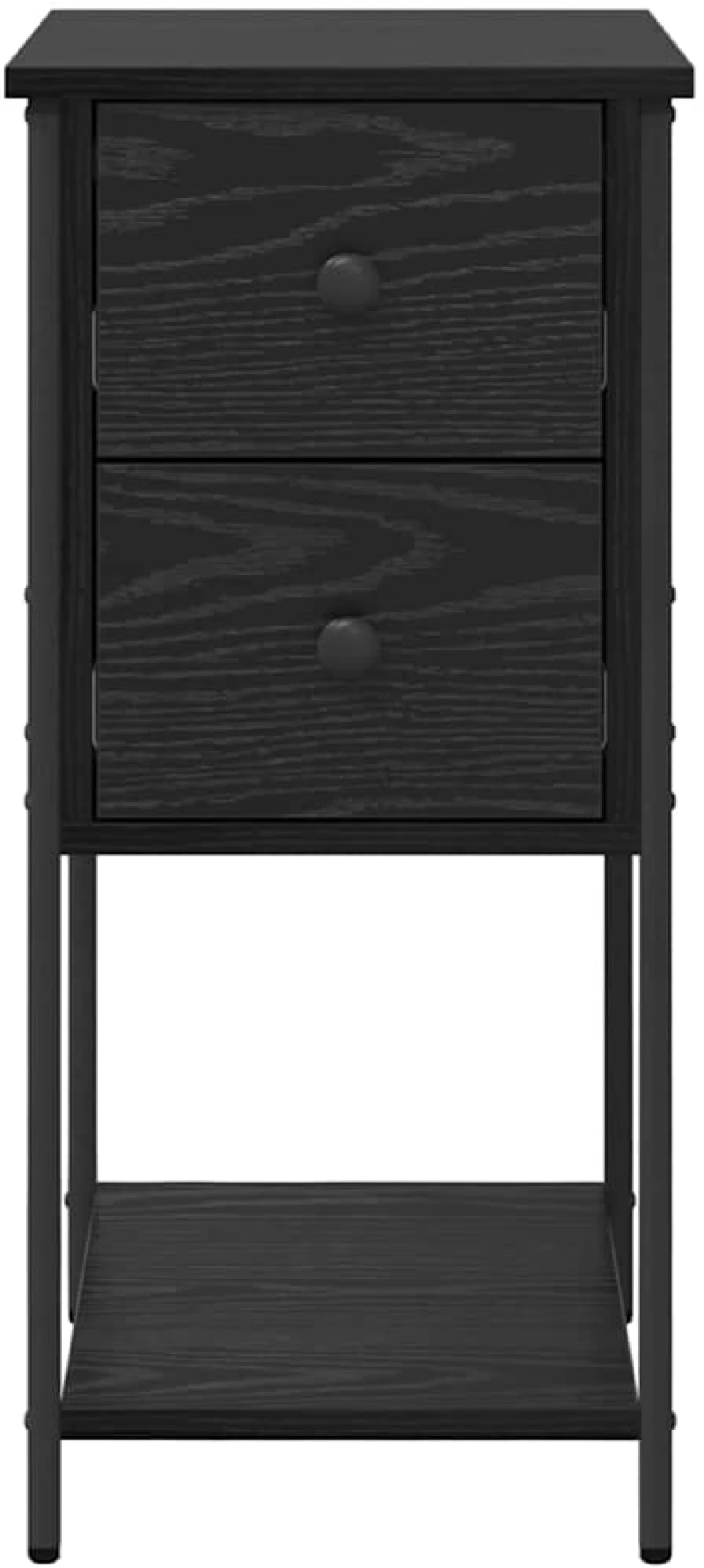 vidaXL Κομοδίνο 2 pcs Μαύρη δρυς 32 x 42 x 70 εκ Επεξεργασμένο ξύλο