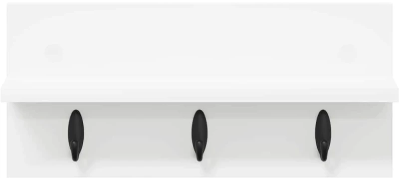 vidaXL Τοίχου Κρεμάστρα Λευκό 40 x 10.5 x 18 εκ Επεξεργασμένο ξύλο