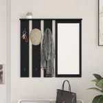 vidaXL Τοίχου Κρεμάστρα Μαύρη δρυς 84 x 10 x 80 εκ. Επεξεργασμένο ξύλο