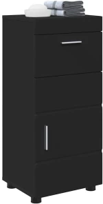 vidaXL Ντουλάπι Μπάνιου με αποθήκευση TULUM Μαύρο 37 x 31.5 x 82 εκ