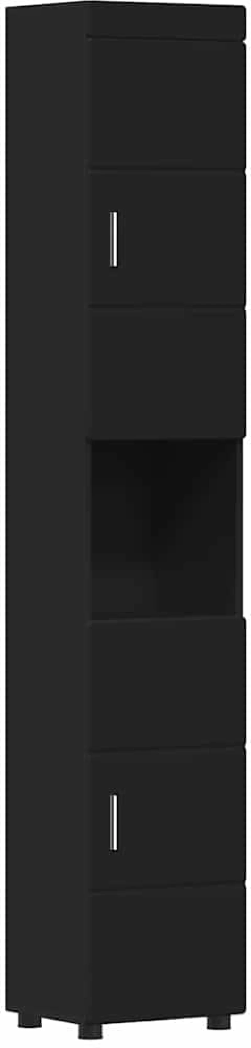 vidaXL Ντουλάπι Μπάνιου με αποθήκευση TULUM Μαύρο 37 x 31.5 x 203 εκ