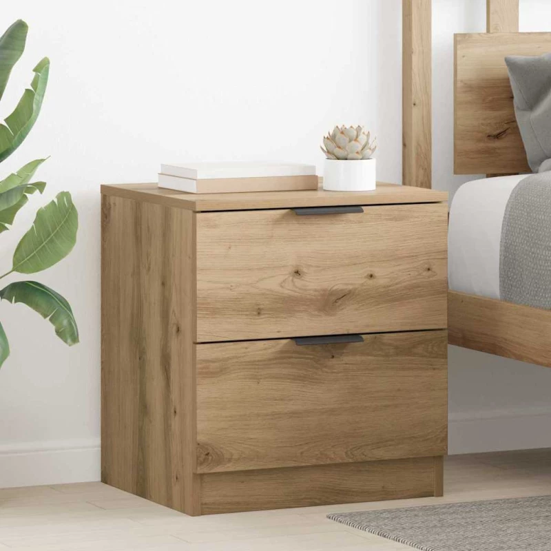 vidaXL Κομοδίνο 2 pcs artisan δρυς 45 x 39 x 50 εκ. Επεξεργασμένο ξύλο