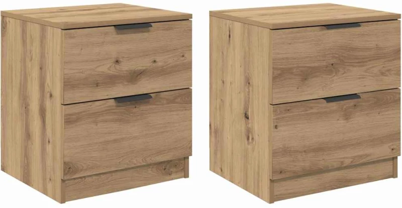 vidaXL Κομοδίνο 2 pcs artisan δρυς 45 x 39 x 50 εκ. Επεξεργασμένο ξύλο