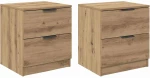 vidaXL Κομοδίνο 2 pcs artisan δρυς 45 x 39 x 50 εκ. Επεξεργασμένο ξύλο