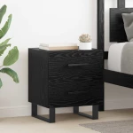 vidaXL Κομοδίνο Μαύρη δρυς 40 x 35 x 47.5 εκ Επεξεργασμένο ξύλο