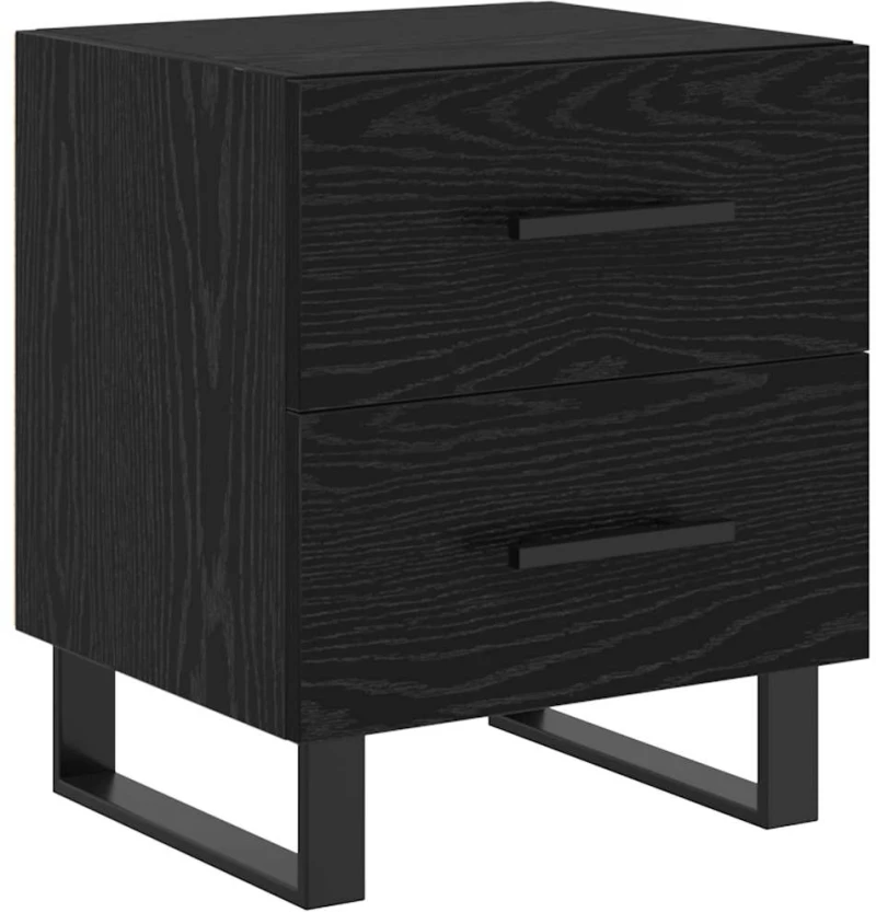 vidaXL Κομοδίνο Μαύρη δρυς 40 x 35 x 47.5 εκ Επεξεργασμένο ξύλο