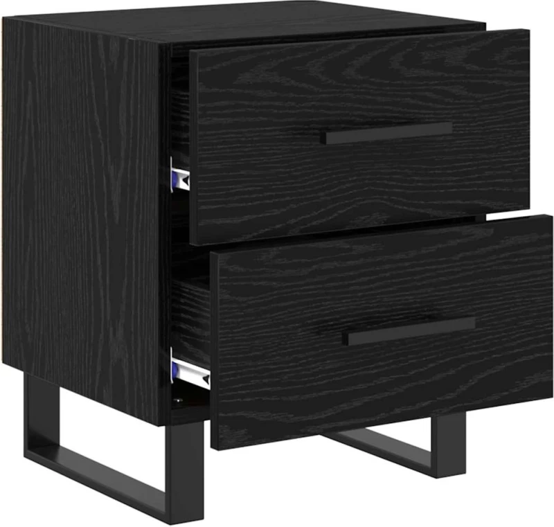 vidaXL Κομοδίνο Μαύρη δρυς 40 x 35 x 47.5 εκ Επεξεργασμένο ξύλο