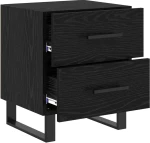 vidaXL Κομοδίνο Μαύρη δρυς 40 x 35 x 47.5 εκ Επεξεργασμένο ξύλο
