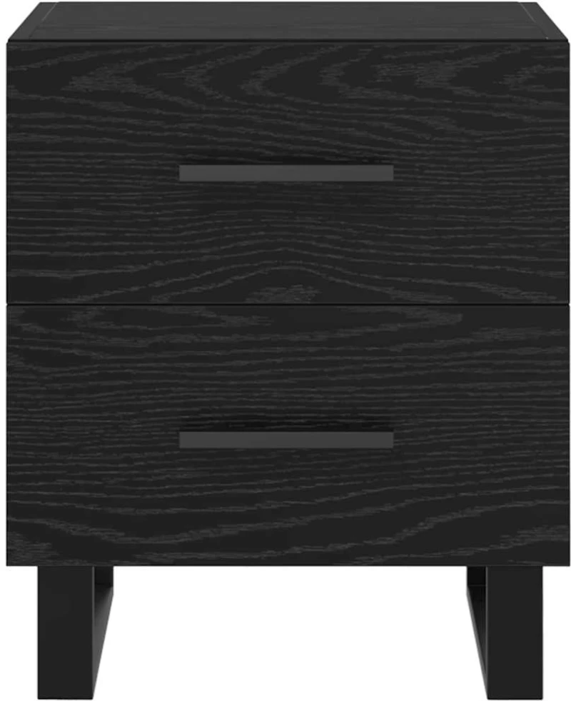 vidaXL Κομοδίνο Μαύρη δρυς 40 x 35 x 47.5 εκ Επεξεργασμένο ξύλο