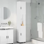 vidaXL Ψηλό ντουλάπι μπάνιου Γυαλιστερό λευκό 30 x 35 x 192 εκ.