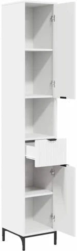 vidaXL Ψηλό ντουλάπι μπάνιου με συρτάρι Λευκό 31.5 x 33 x 190 εκ.