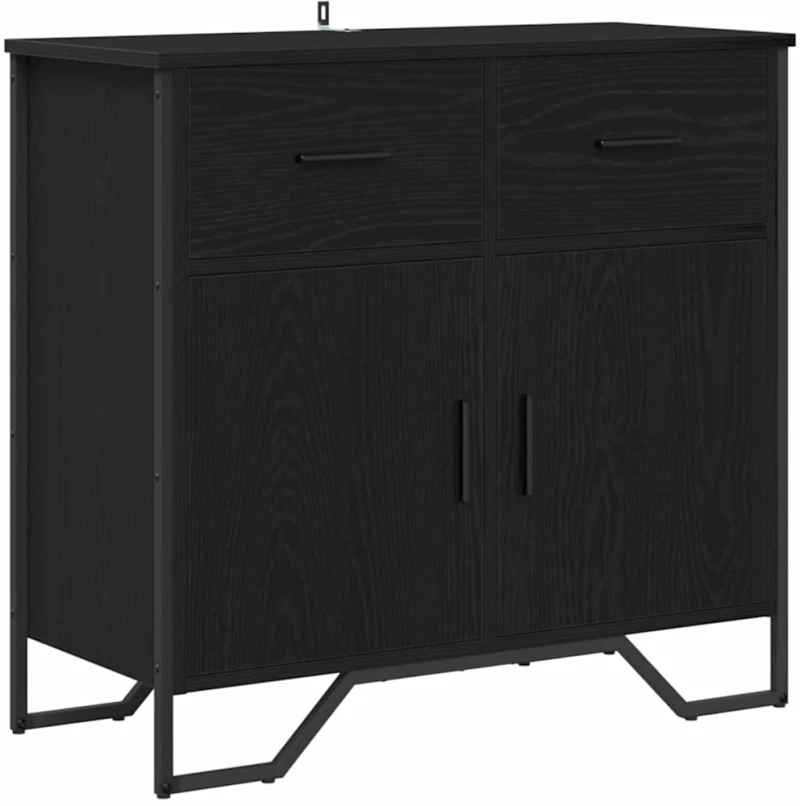 vidaXL Πλαϊνό γραφείο με συρτάρι Μαύρη δρυς 79.5 x 35.5 x 74.5 εκ