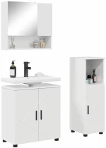 vidaXL Σετ Επίπλων Μπάνιου 3 pcs Γυαλιστερό λευκό 61 x 35 x 64 εκ.